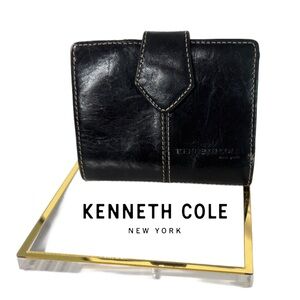 KENNETH COLE NEW YORK Black Leather Wallet